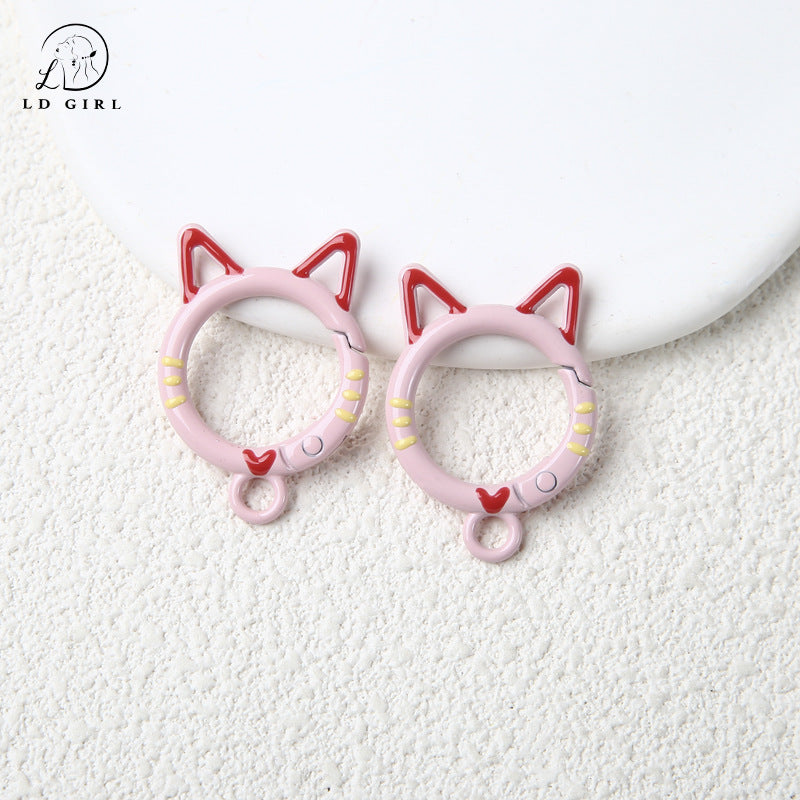 A cat special-shaped spring buckle, DIY handmade jewelry accessories