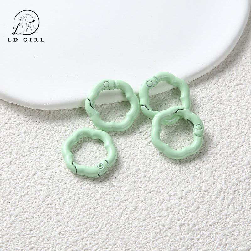 A Flower spring buckle, spring ring opening, book ring, card ring