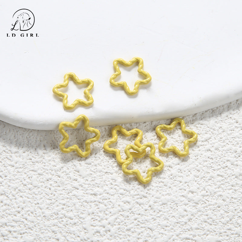 A color paint, pentagram closed ring, DIY accessories