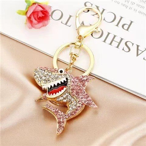 9-Type Colorful Ocean Animal Diamond Wallet Pendant Key Ring