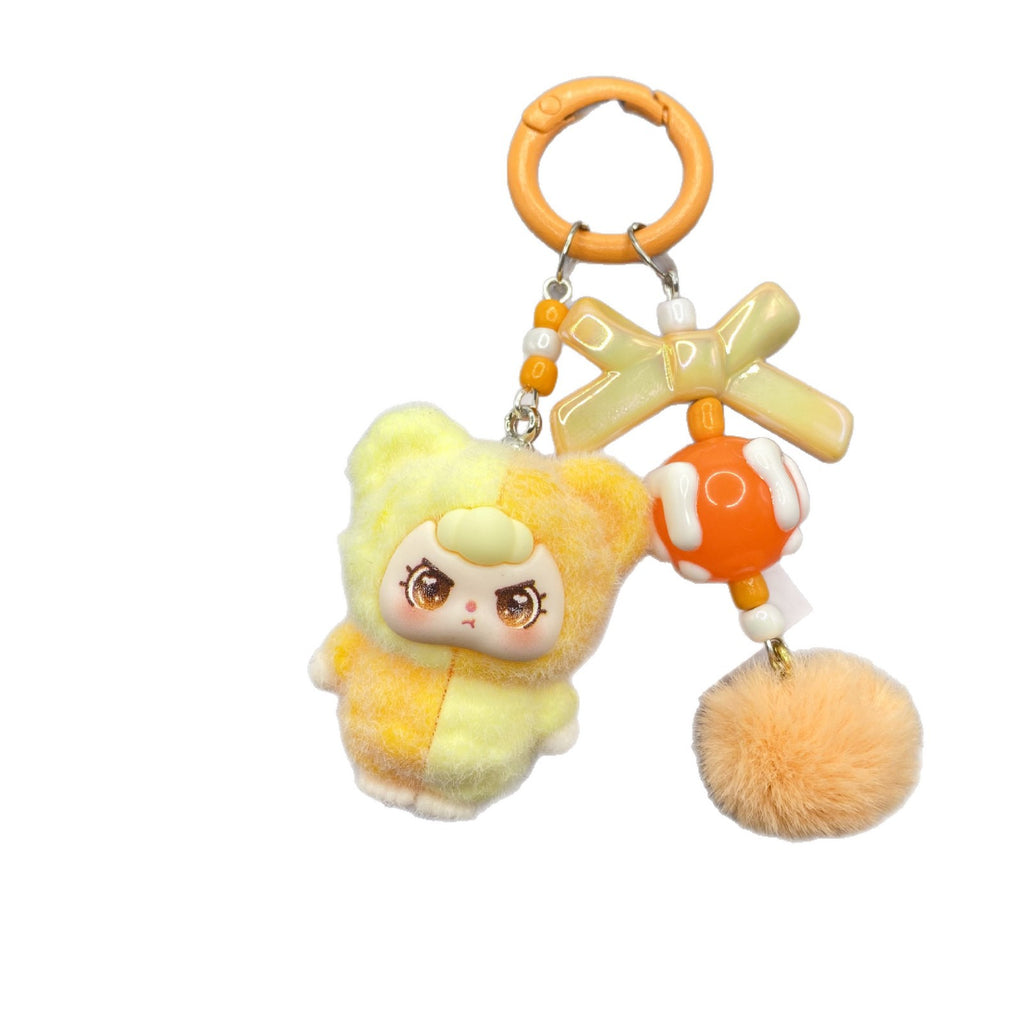 Flocking color matching, keychain pendant.