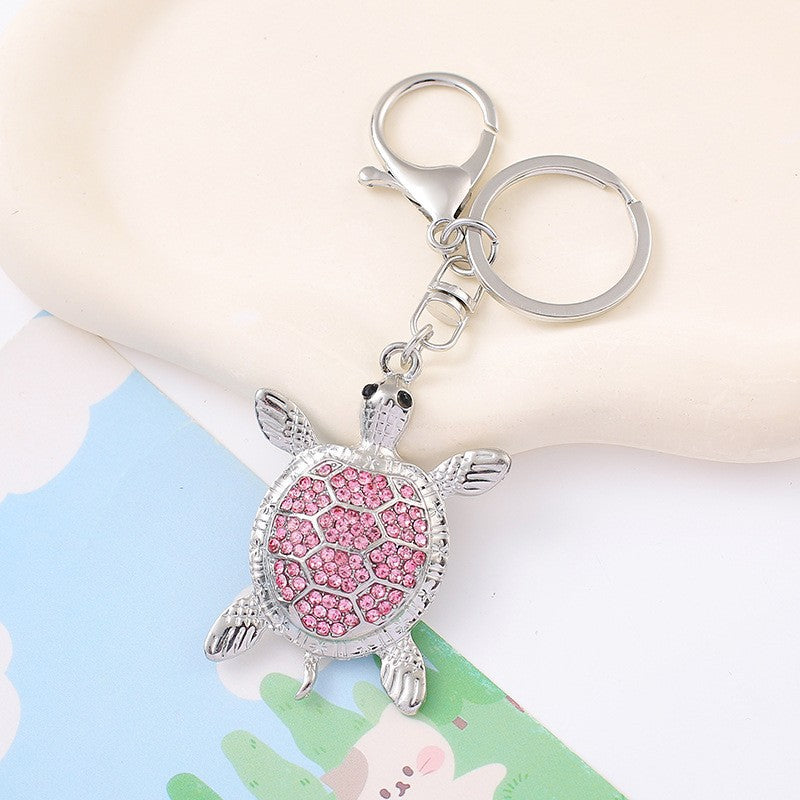 9-Type Colorful Ocean Animal Diamond Wallet Pendant Key Ring
