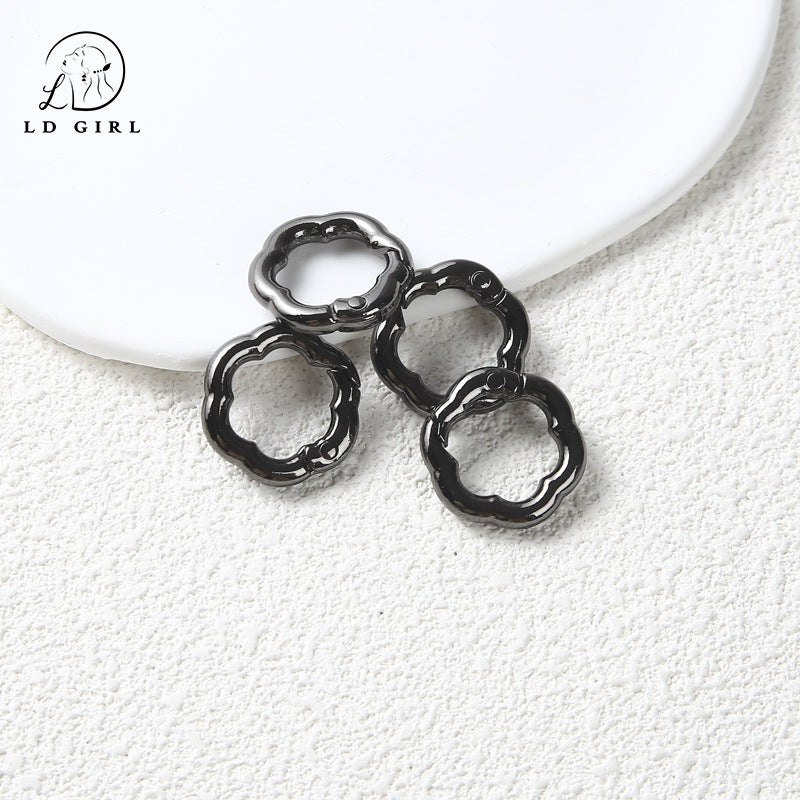 A Flower spring buckle, spring ring opening, book ring, card ring