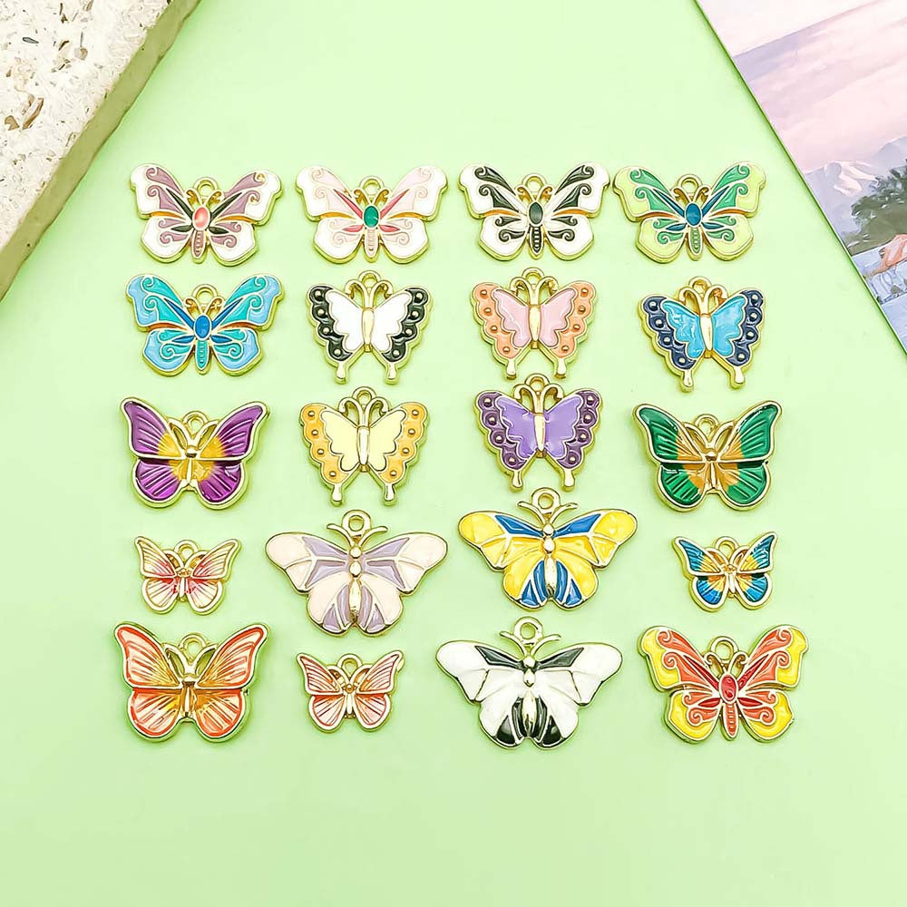 NO.5 Two-tone butterfly pendant charm