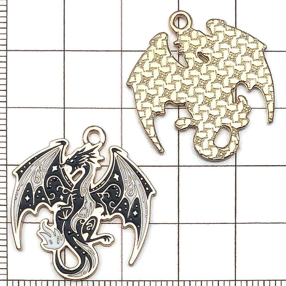NO.16 Mix 10 black and white alloy dragons