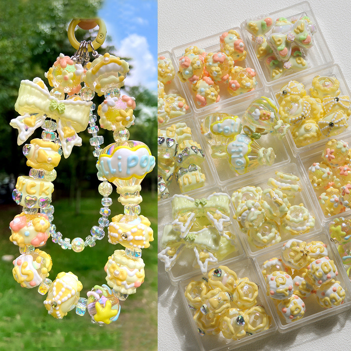 Heavy industry/hand-painted beadsDIY accessories/【蛋黄派】