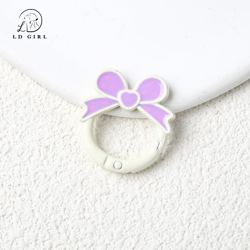 A bow open ring keychain DIY connecting ring