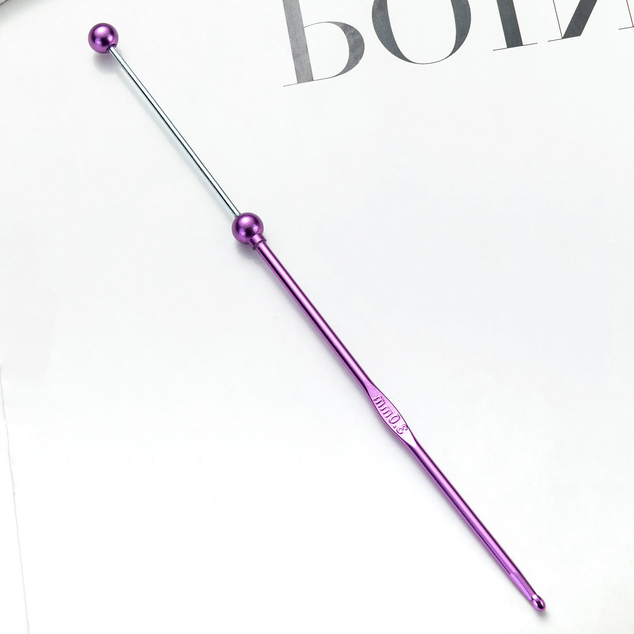 DIY beaded crochet needle, metal color aluminum crochet, sweater wool needle DIY hand-woven tool crochet