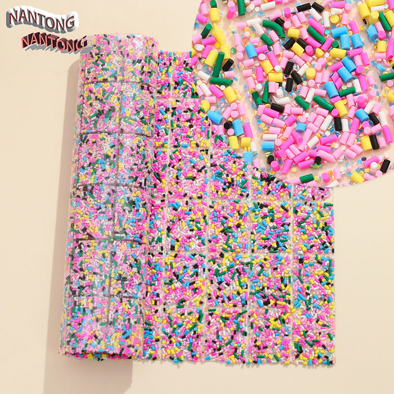 19-Type pointed bottom rhinestone with resin cylinder mixed double-sided rubber drill piece [whole piece 24 * 40cm small square 3 * 4cm]