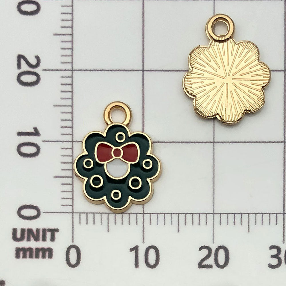 50 assorted gold plated enamel christmas charm