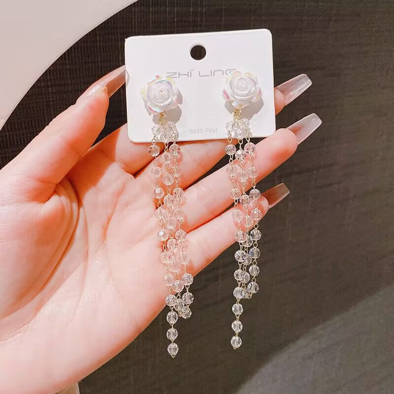 E12,925 Silver Needle Geometric Pearl Earrings G