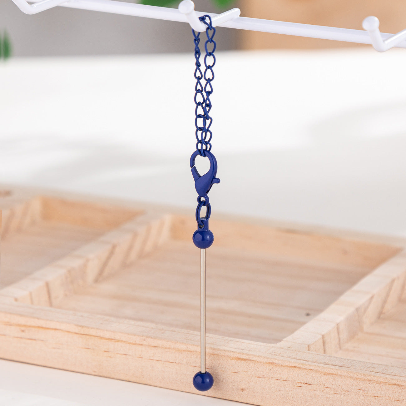 17-Color DIY Mini Beaded Keychain 8cm