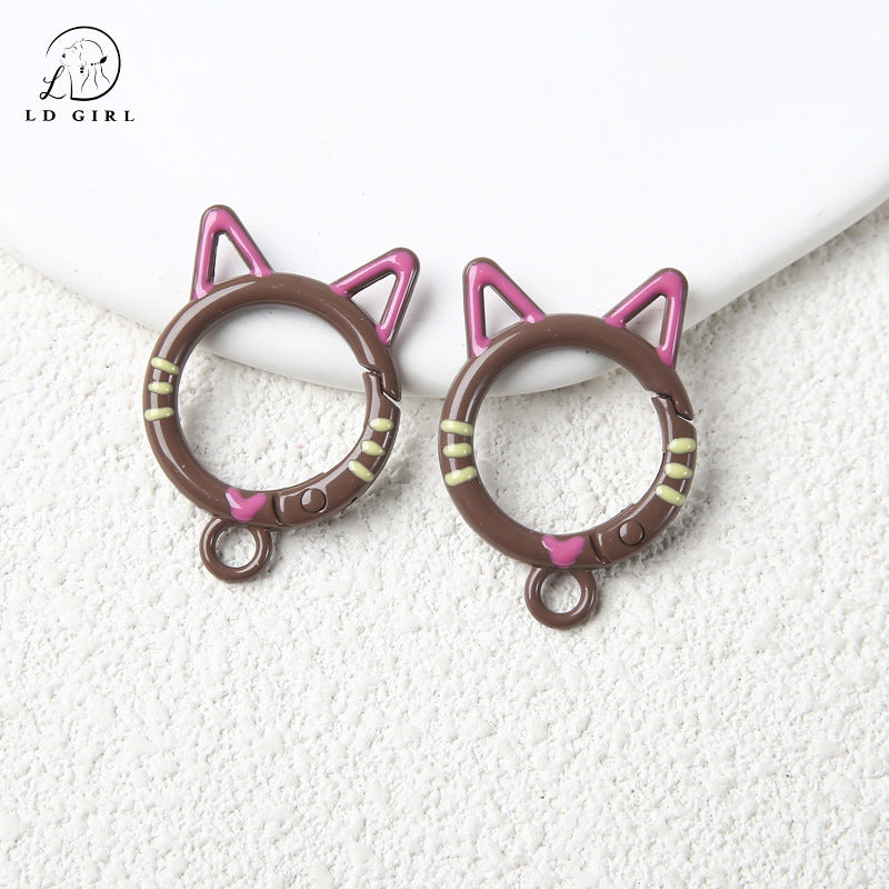 A cat special-shaped spring buckle, DIY handmade jewelry accessories