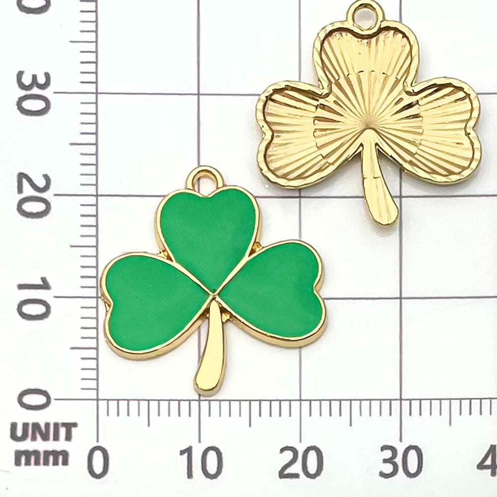 NO.15-2 Green gold plated enamel charm metal, alloy