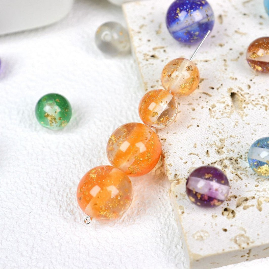 NO.22 Light Luxury Gold Flake Resin Beads 碧波流光