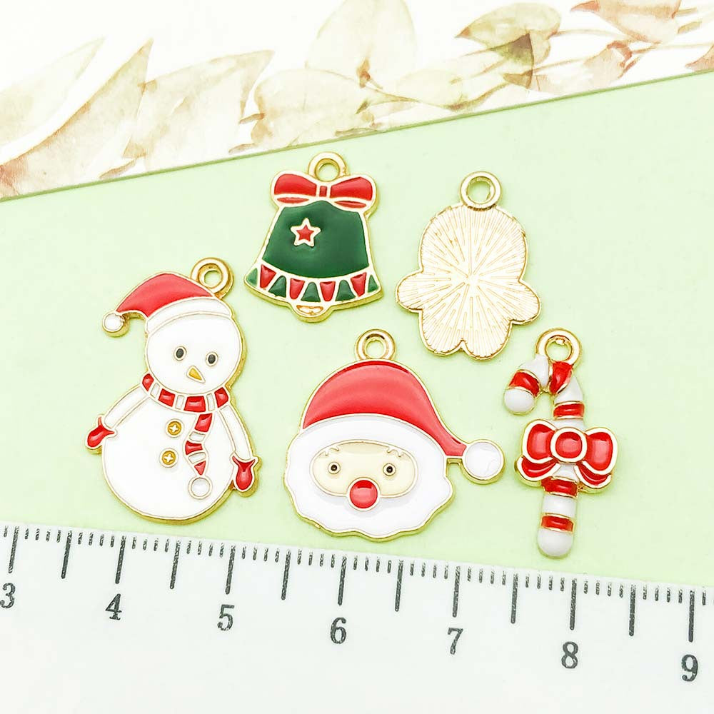 50 assorted gold plated enamel christmas charm