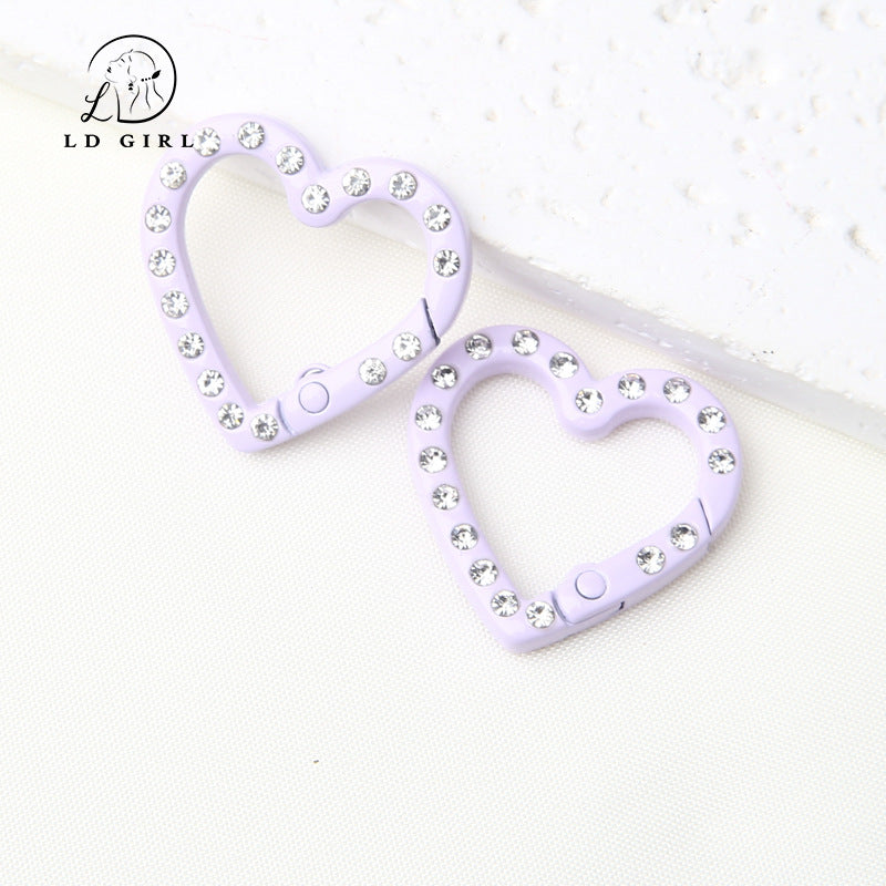 A25mm diamond set, love spring buckle, open ring, DIY jewelry accessories