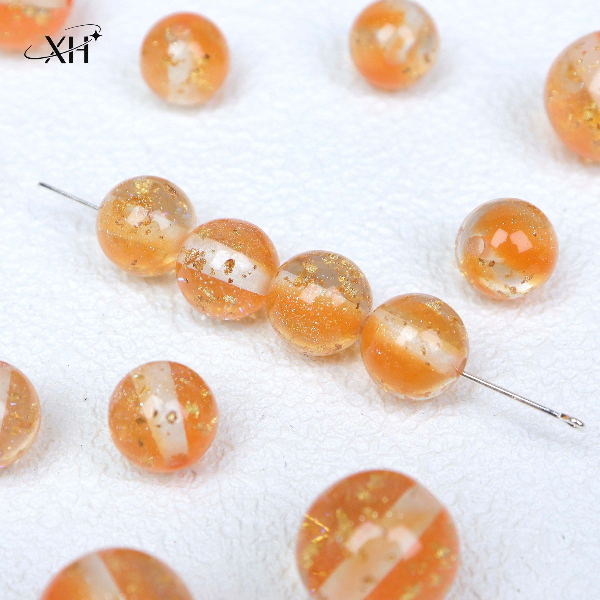 NO.22 Light Luxury Gold Flake Resin Beads 碧波流光