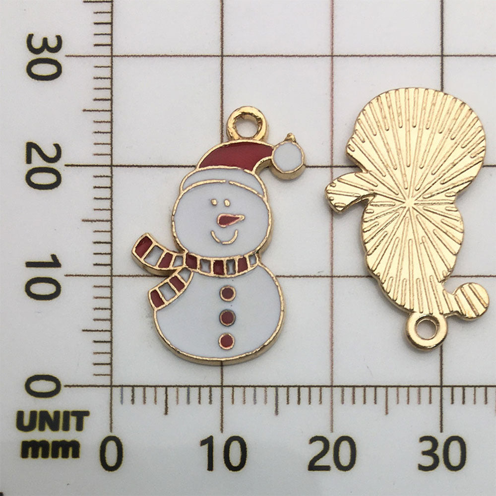50 assorted gold plated enamel christmas charm
