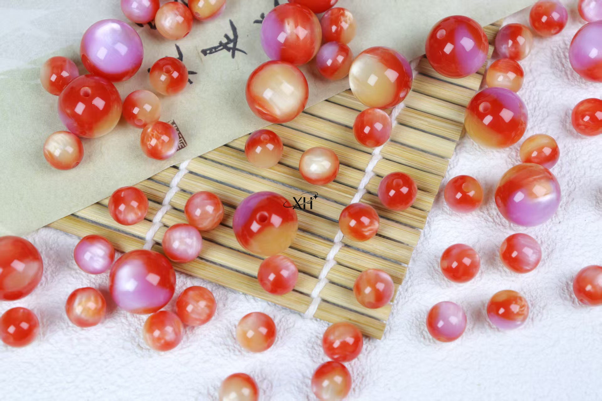 NO.7 Three in one Colors Resin Beads A  三分春