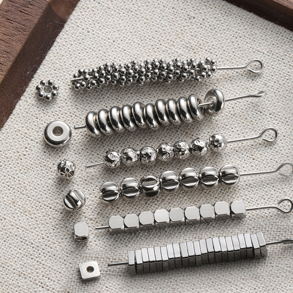 Color retention/titanium steel/stainless steel/spacer beads/DIY accessories