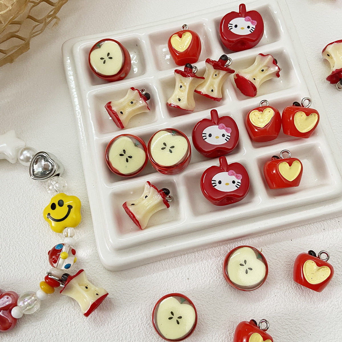 Ceramic/resin/apple pendant/DIY accessories【苹果乐园】