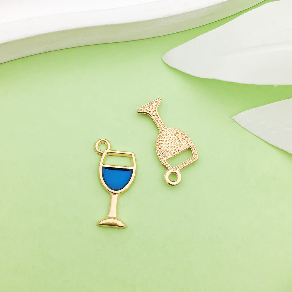 NO.22-3 lake blue mixed 31 assorted gold plated enamel charm