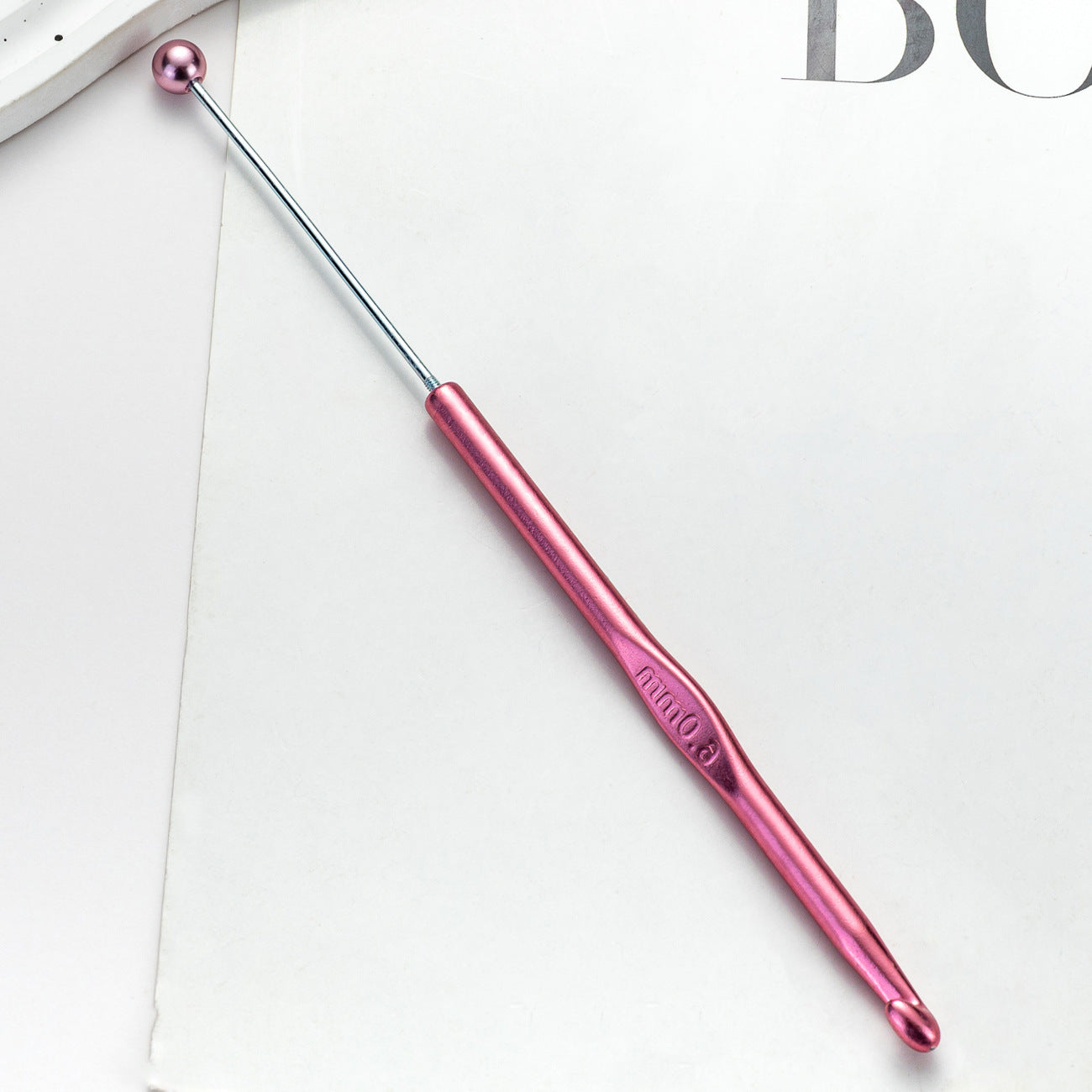 DIY beaded crochet needle, metal color aluminum crochet, sweater wool needle DIY hand-woven tool crochet