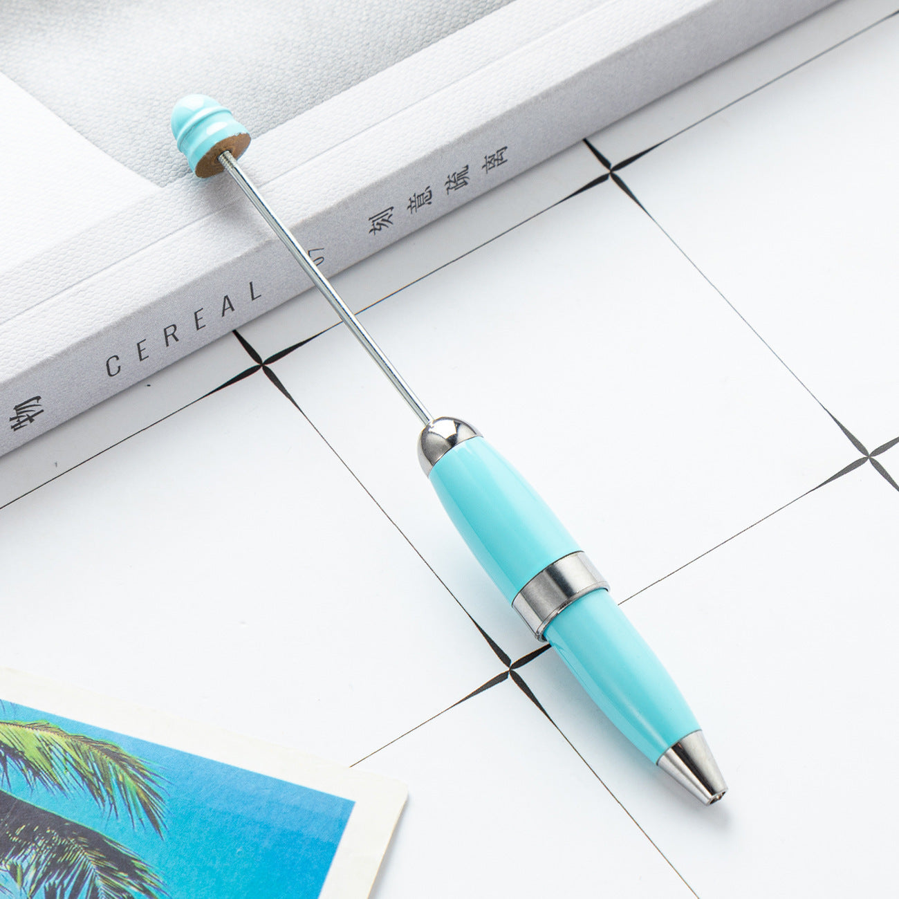 DIY beaded ballpoint pen, portable pocket pen, mini metal ballpoint pen 11.9 * 1.2cm