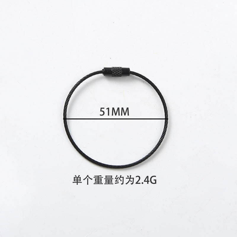 A candy colored wire rope ring