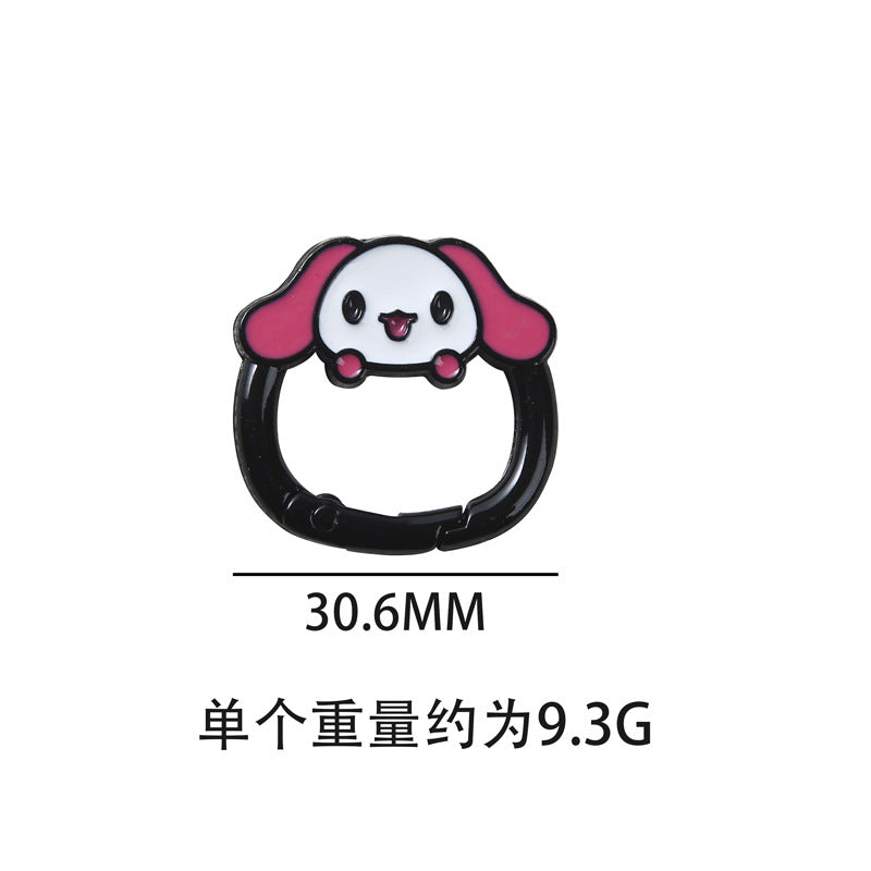 A big-eared dog spring buckle, open ring, dog spring ring, DIY mobile phone chain keychain.