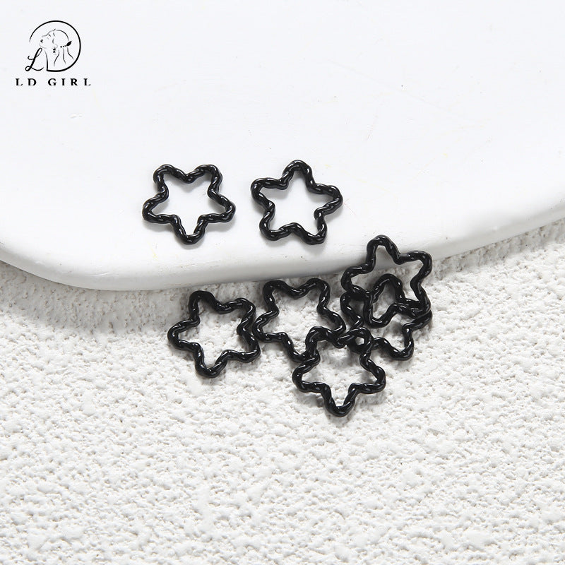 A color paint, pentagram closed ring, DIY accessories