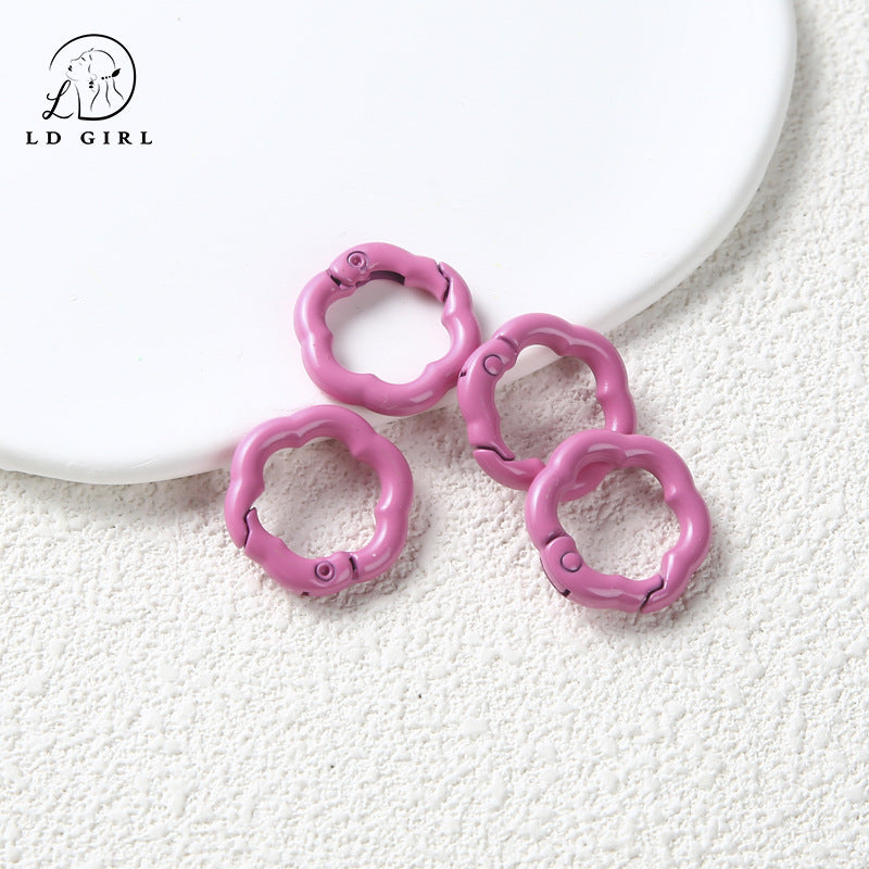 A Flower spring buckle, spring ring opening, book ring, card ring