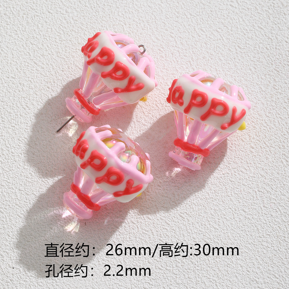 Pink special-shaped/heavy industry hand-painted beads/DIY accessories【桃之夭夭】