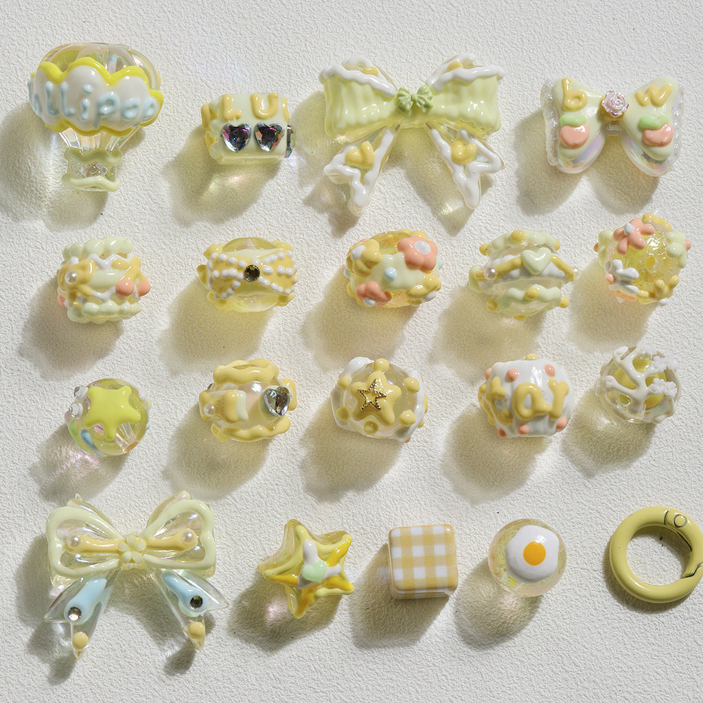 Heavy industry/hand-painted beadsDIY accessories/【蛋黄派】