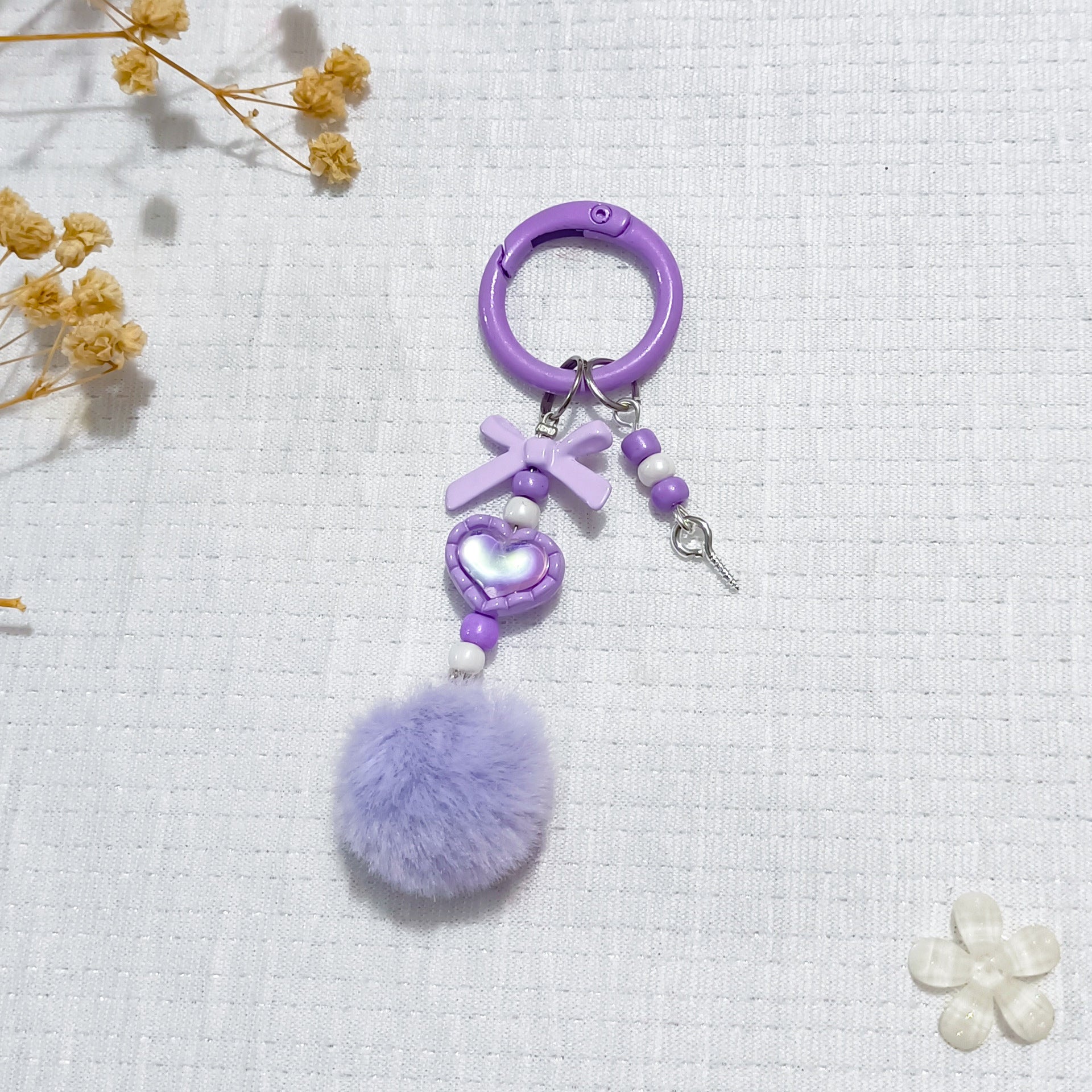 Alloy hairball beaded pendant, DIY mobile phone chain