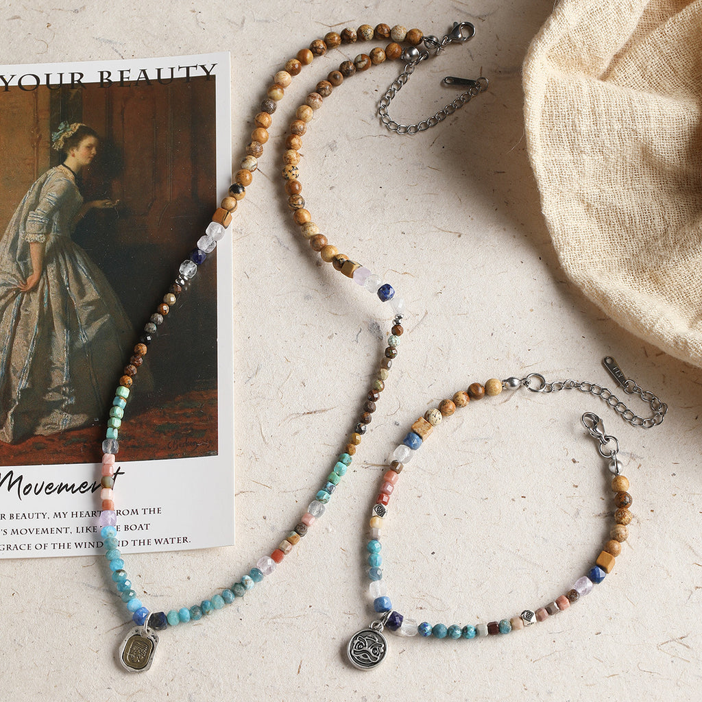 Natural stone, square, DIY accessories【敦煌】