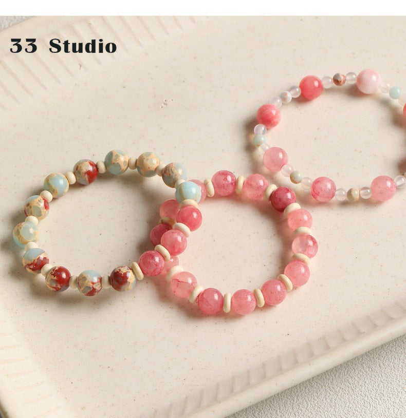 Natural stone/pink chalcedony/DIY accessories