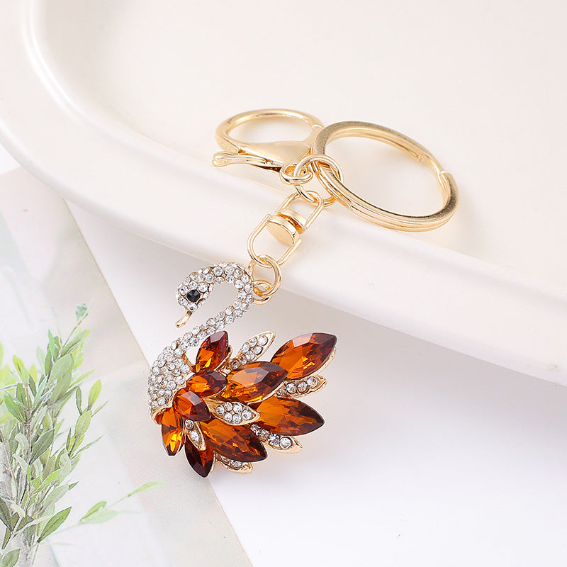 5-Color Diamond Swan Car, Keychain, Pendant, Cute Ladies Bag Accessories
