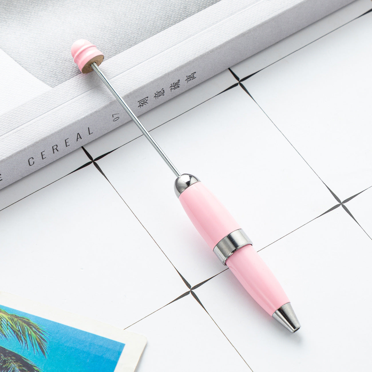 DIY beaded ballpoint pen, portable pocket pen, mini metal ballpoint pen 11.9 * 1.2cm