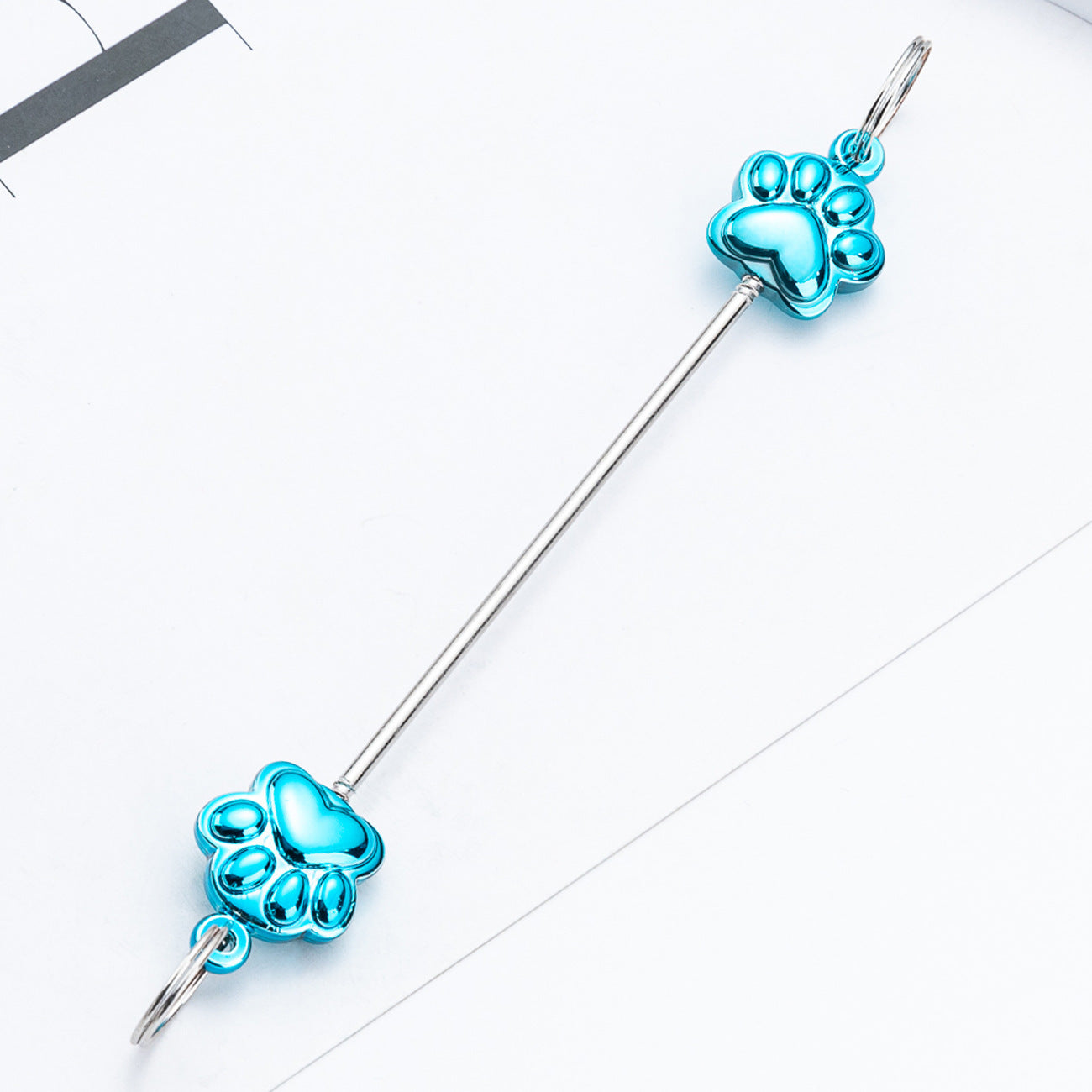 13-Color Creative new DIY beaded pole, multi-color beaded cat claw keychain pole pendant, plastic beaded pole 11.7cm