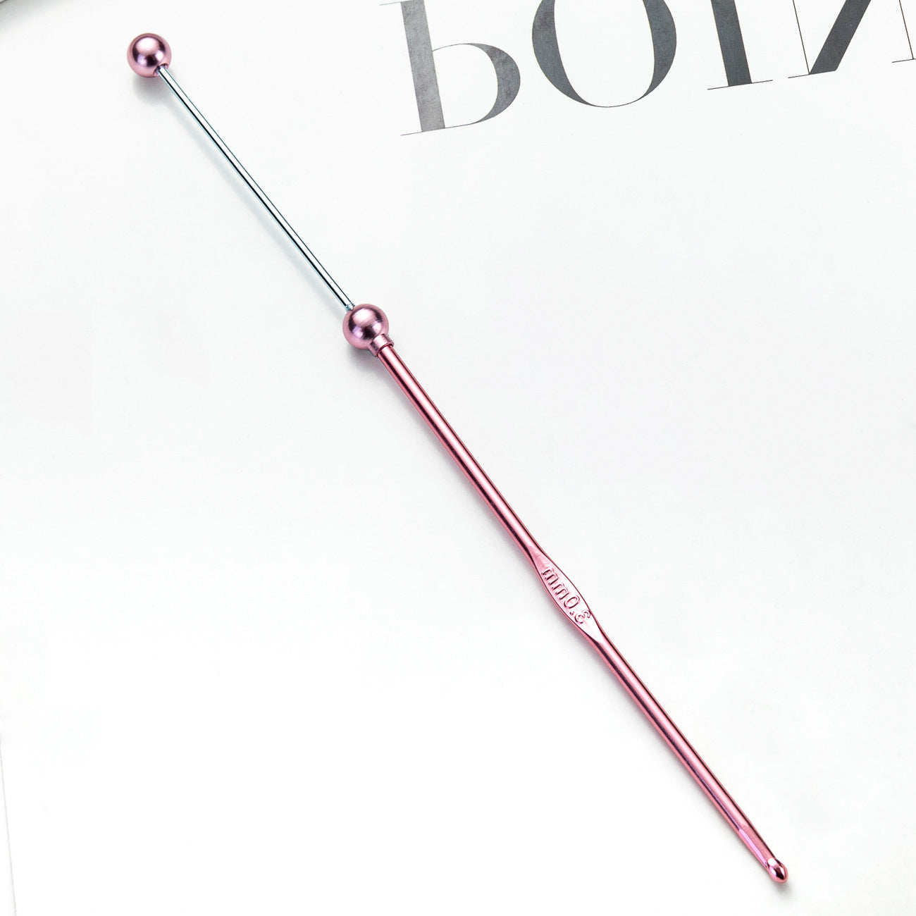 DIY beaded crochet needle, metal color aluminum crochet, sweater wool needle DIY hand-woven tool crochet