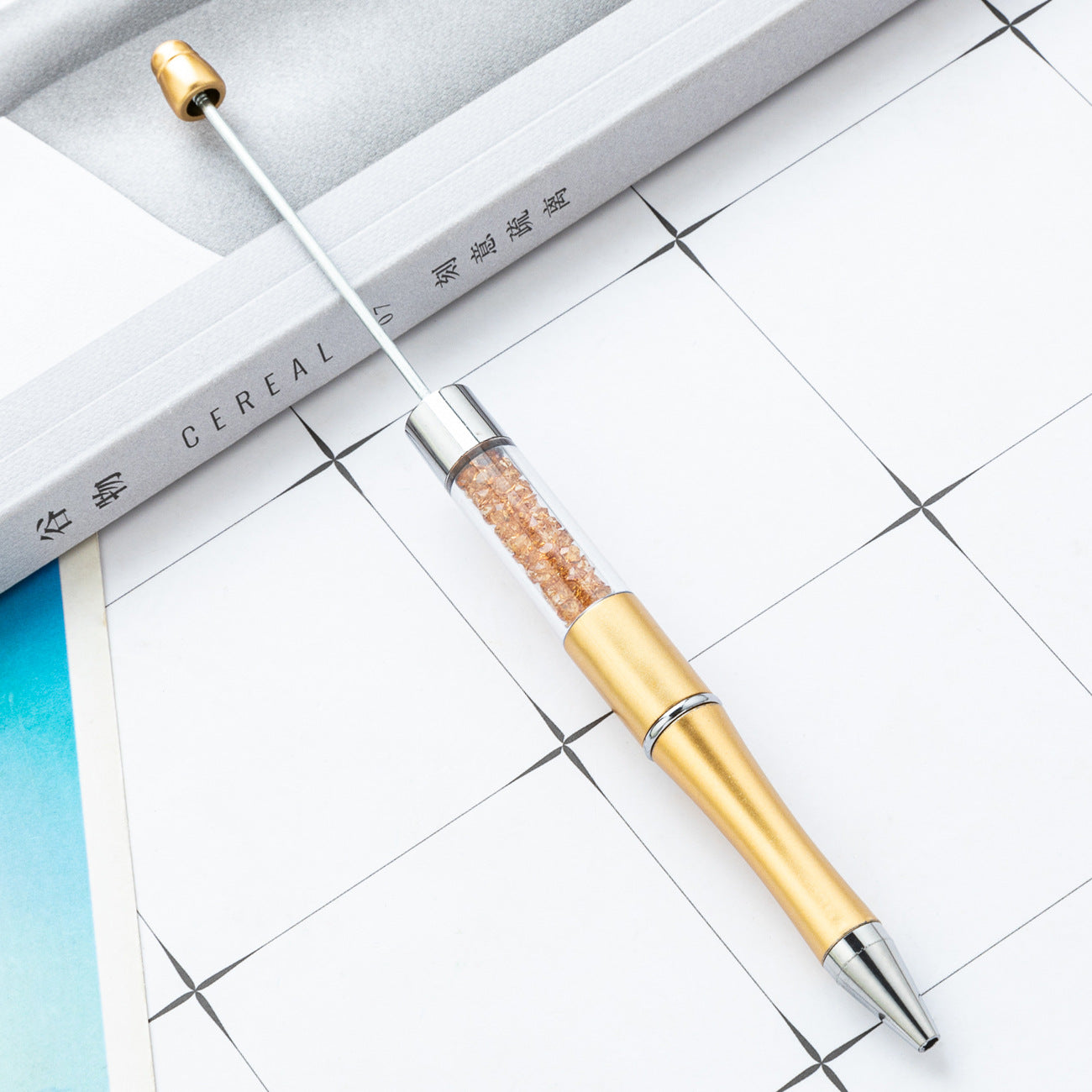 Crystal bead pen