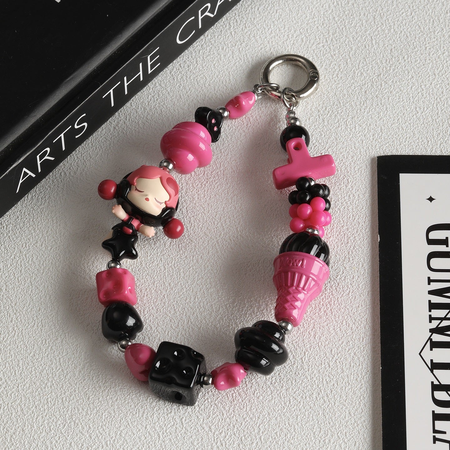 Acrylic paint/stars/love/beaded DIY accessories【辣妹粉】