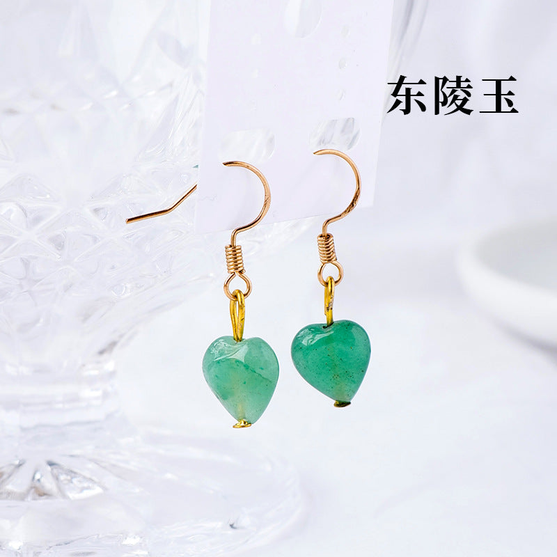 6-Types,2-Color, Natural crystal and gemstone earrings