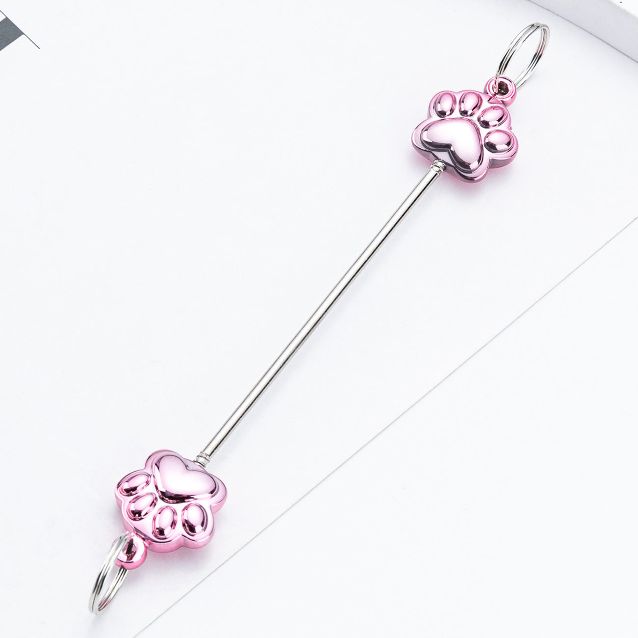 13-Color Creative new DIY beaded pole, multi-color beaded cat claw keychain pole pendant, plastic beaded pole 11.7cm