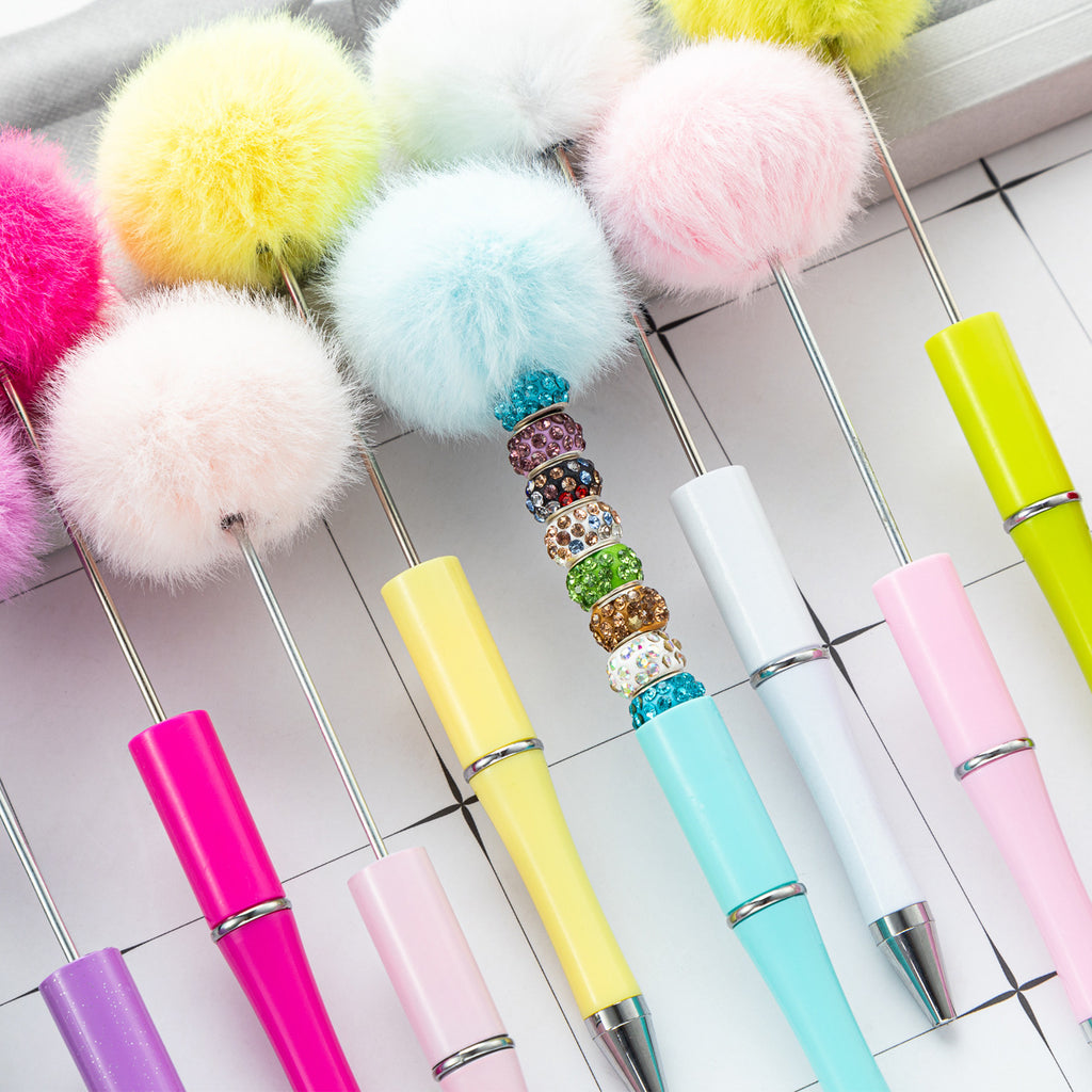 10 - color Plush beaded pen, creative DIY craft pen