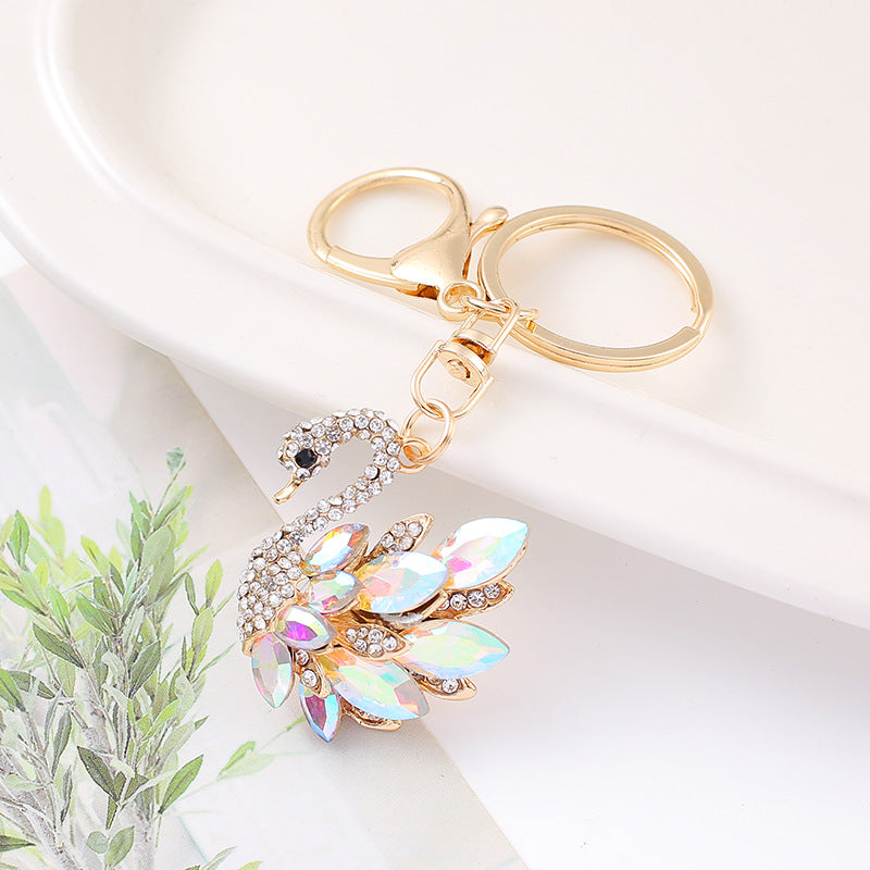 5-Color Diamond Swan Car, Keychain, Pendant, Cute Ladies Bag Accessories