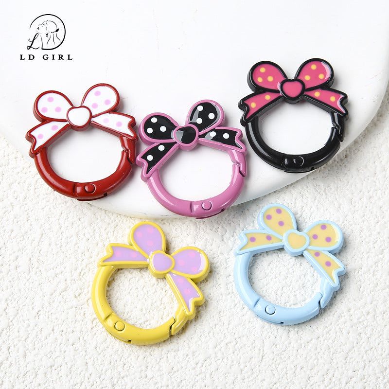 A bow open ring keychain DIY connecting ring