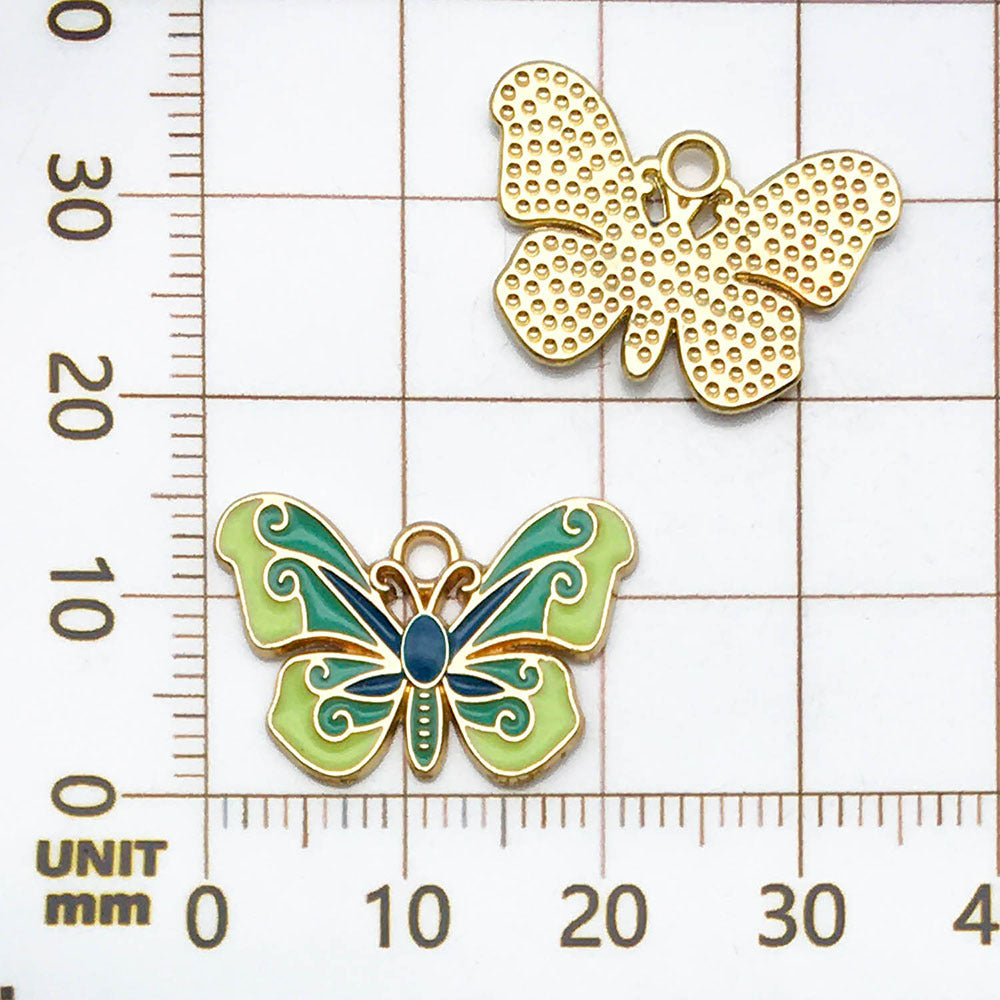 NO.5 Two-tone butterfly pendant charm